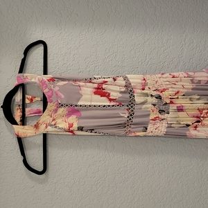 Floral Maxi Dress with Cut-Out Back and Front Slit